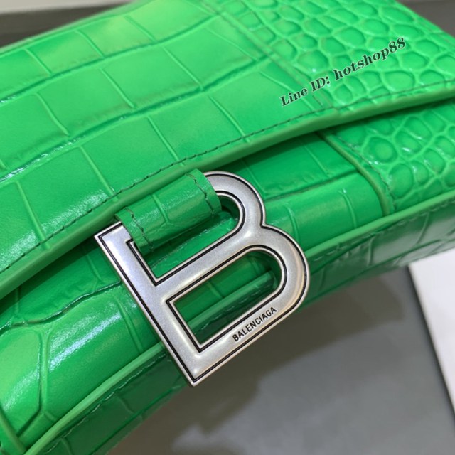 Balenciaga專櫃爆款鱷魚紋迷你女士肩背包 巴黎世家沙漏鏈條斜挎包 fyj1861